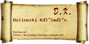 Dolinszki Kálmán névjegykártya